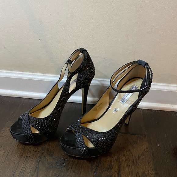 Women INC Rhinestone style Black Formal Heel Size 10 - Picture 4 of 14